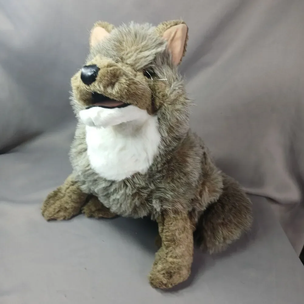 Folkmanis Coyote Hand Puppet Plush Preowned 11FM010 Puppy Size 16